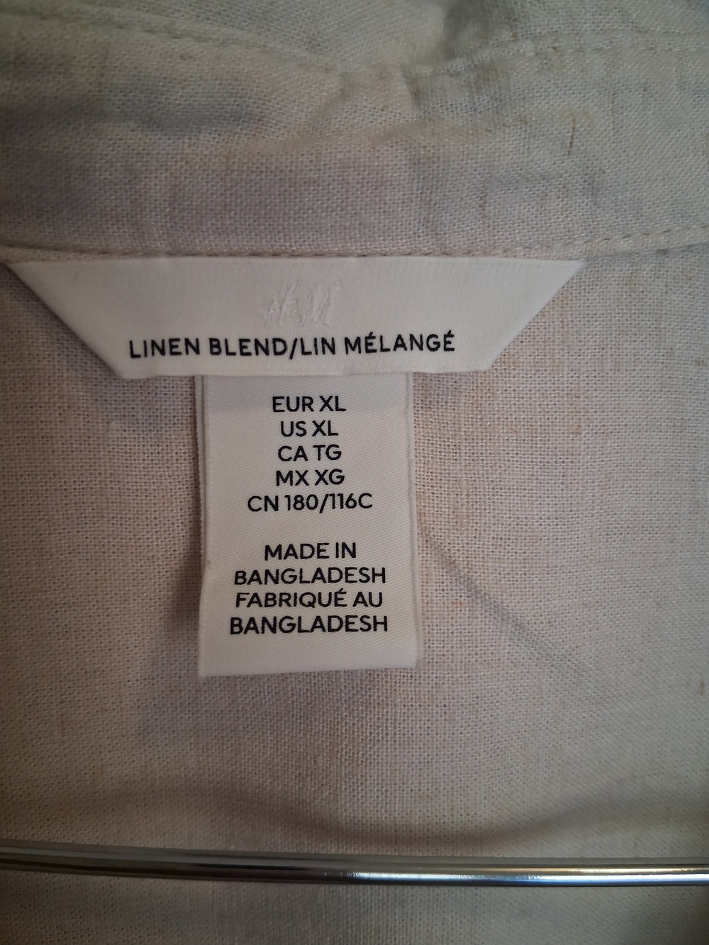 H&M Linen Blend Button Down Shirt Women’s XL Beige Long Sleeve Lightweight Blous - Picture 3 of 9